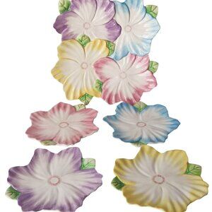 Spring Blossoms Platter & 4 Dessert Plates The Bombay Company Vintage